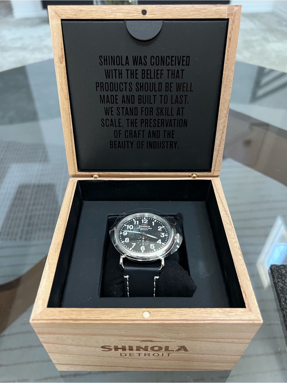 Shinola Black and White Dial Runwell Watch